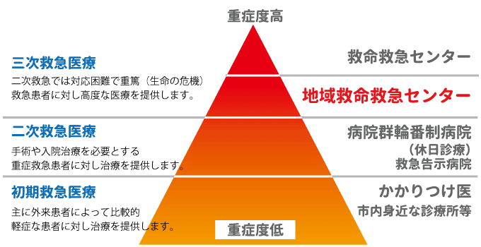 心肺停止、重症外傷、急性中毒などの対応を行ないます。